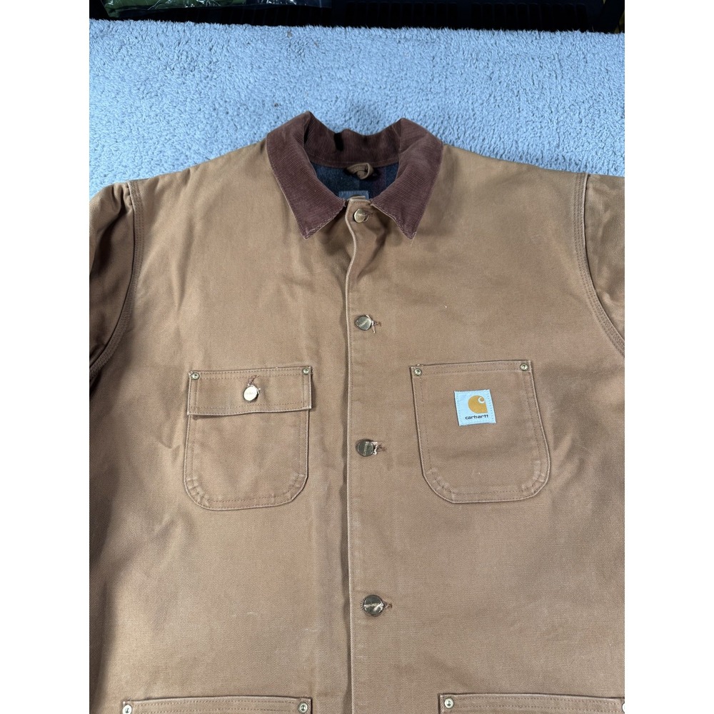 Carhartt Chore‎ Coat Jacket Mens 2XL Tall Brown Blanket Lined Canvas Workwear - Picture 5 of 13